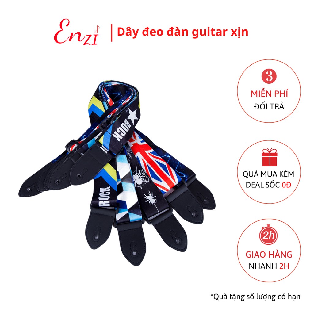 Dây đeo đàn guitar ukulele đàn classic, acoustic ghi ta bass  ghita điện phối hình dày dặn chắc chắn Enzi