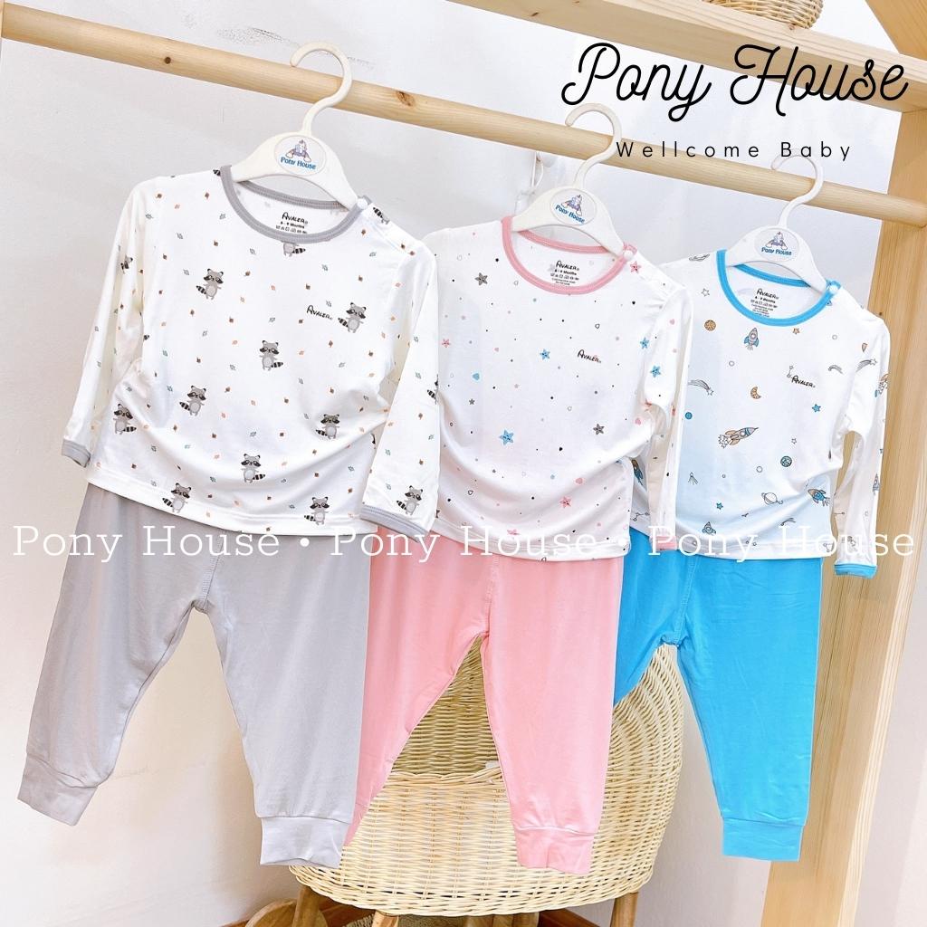 Bộ Quần Áo Dài Tay Avaler Cài Vai Chất Sợi Tre Siêu Mềm Mịn Cho Bé Trai, Bé Gái Size 6-9M Đến 2-3Y