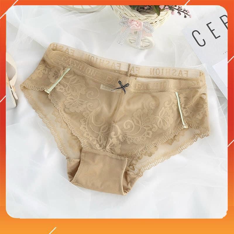 Quần lót nữ kháng khuẩn cạp cao nâng mông chất liệu ren cao cấp Q2425