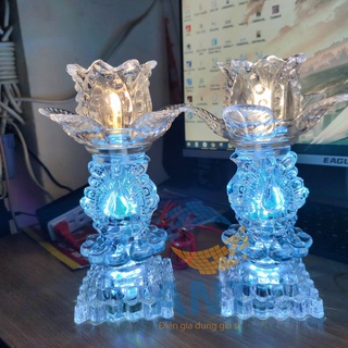 ĐÈN THỜ HOA SEN THỦY TINH - 05