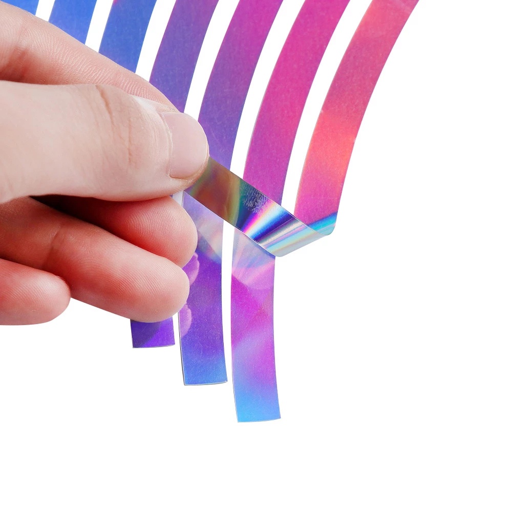 Miếng dán trang trí vành bánh xe hơi thời trang màu phản quang 16 sọc laser 10/12/14/18 inches