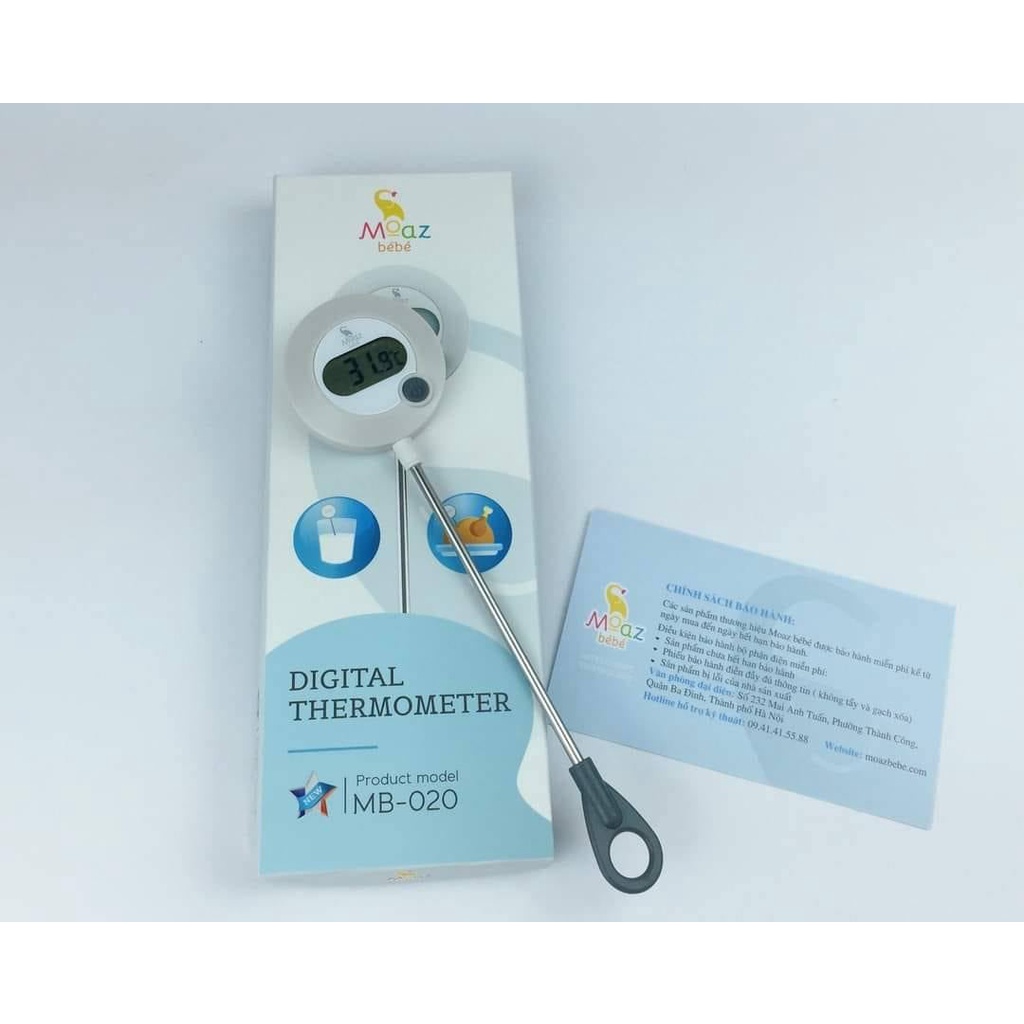 Nhiệt kế đo nhiệt độ sữa thông minh MOAZ BEBE MB-020 - Nhiệt kế đo nước pha sữa [BH CHÍNH HÃNG 12 THÁNG]