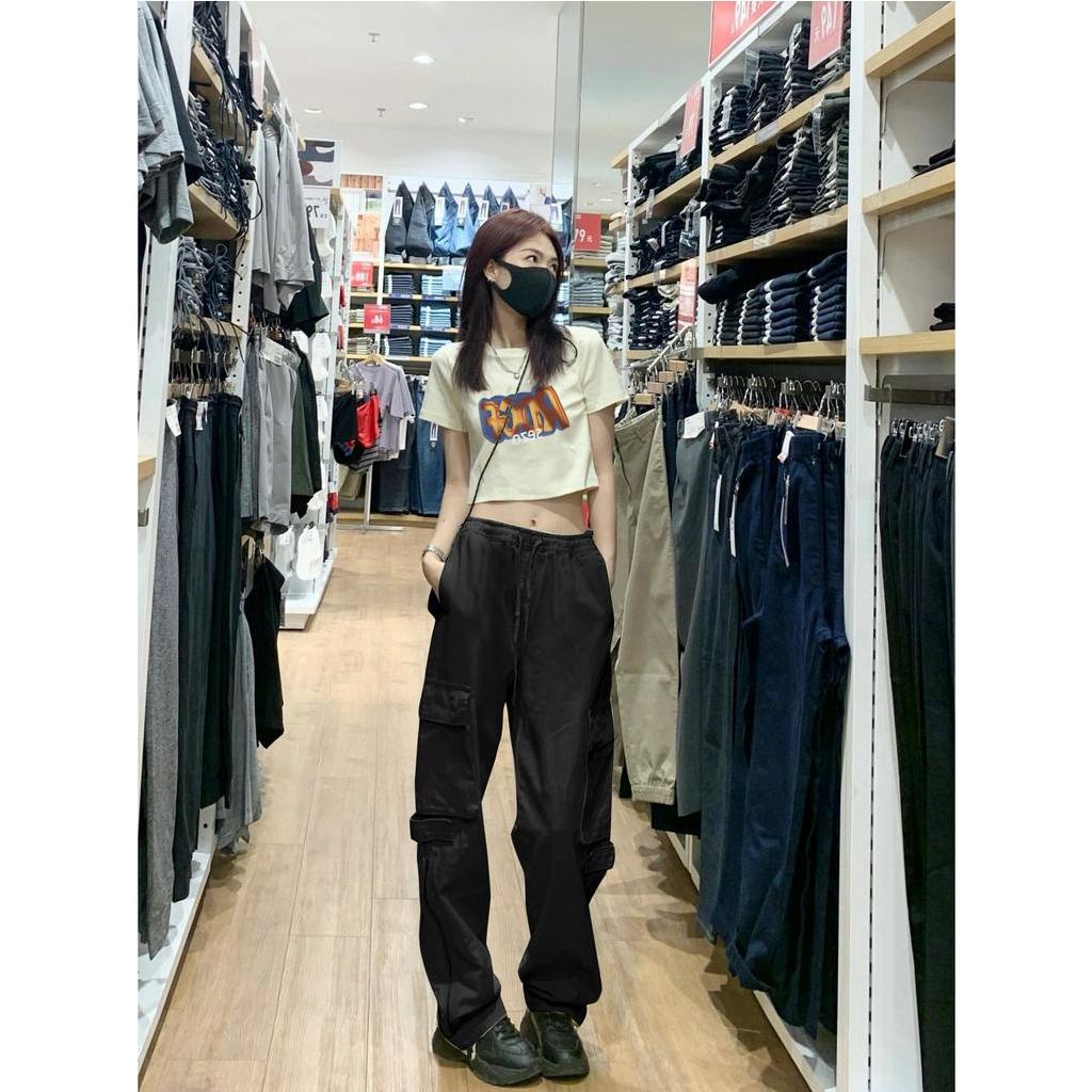 Quần Yếm Lưng Cao Ống Rộng Thời Trang Mùa Hè Cho Nữ