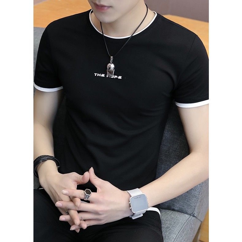 Áo Thun Nam 🚀FREESHIP🚀 Phông nam tay ngắn cổ tròn màu đen . Mã NA507