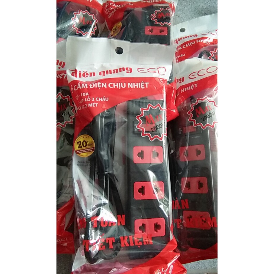 Ổ cấm 3 lỗ điện quang kèm