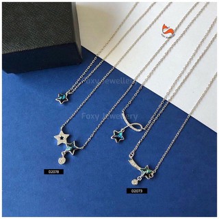 FOXY - Dây Chuyền Bạc 925 Cao Cấp - Vòng Cổ Ngôi Sao Xanh Và Trắng