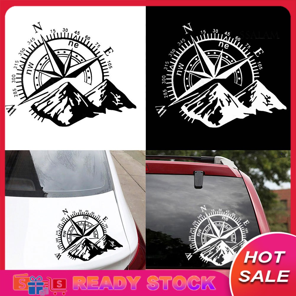 Miếng Dán Trang Trí Xe Hơi Hình La Bàn Núi Phản Quang Độc Đáo
