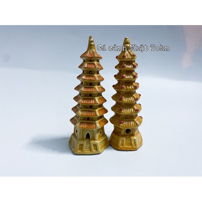 THÁP BẰNG SỨ TRANG TRÍ HỒ CÁ NON BỘ CAO 7CM