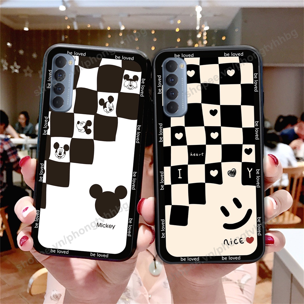 Ốp lưng Oppo Reno3 / Reno3 Pro / Reno 3  ốp họa tiết trái tim caro, chuột mikey thể thao cực đẹp cute cực bền bỉ