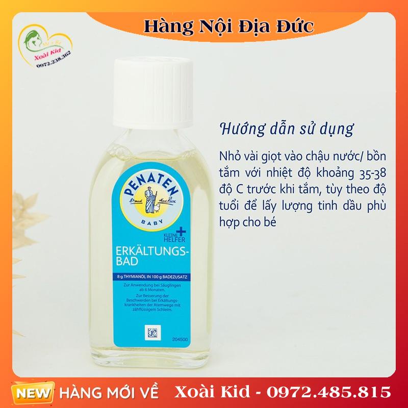 [Hàng nội địa Đức đủ bill] Tinh dầu tràm tắm Penaten giúp chống cảm cúm, ho lạnh cho bé - Date mới nhất