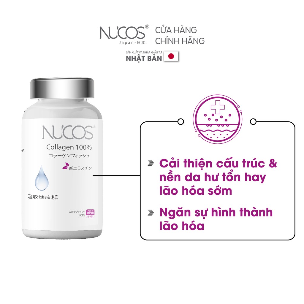 Collagen đẹp da dưỡng ẩm Nucos collagen 100% 90 viên | BigBuy360 - bigbuy360.vn