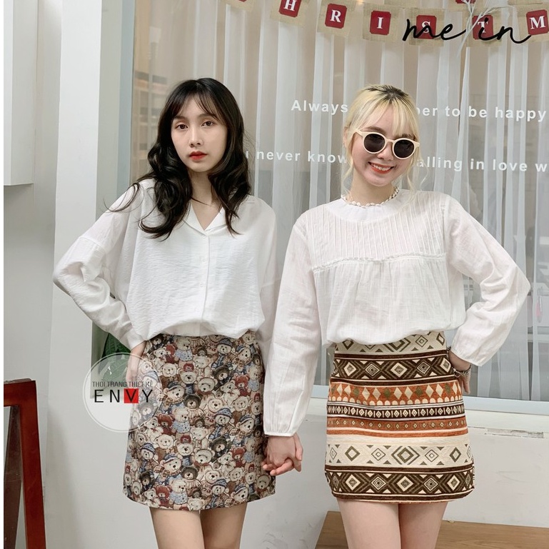 Áo Babydoll Linen Cotton Xếp Li ENVY - A61