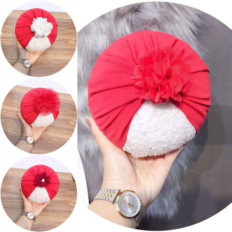 turban đỏ cho bé