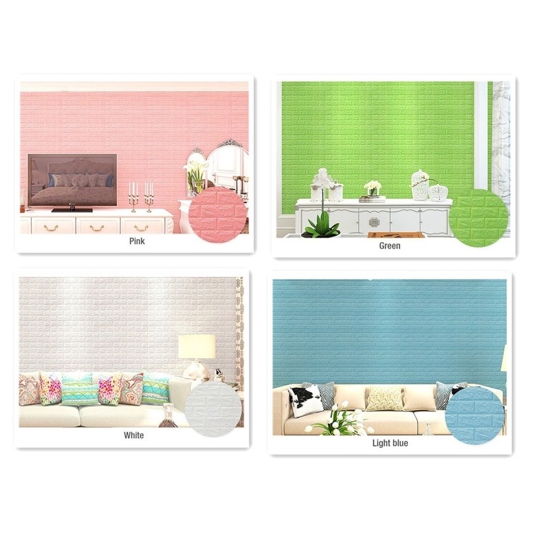 Miếng dán tường trần nhà bằng xốp 3D tự dính mềm trang trí nhà cửa/văn phòng