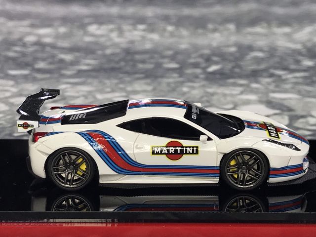 Xe Mô Hình Ferrari 458 Italia Racing Limited 299pcs 1:64 Scale Mini ( Martini )