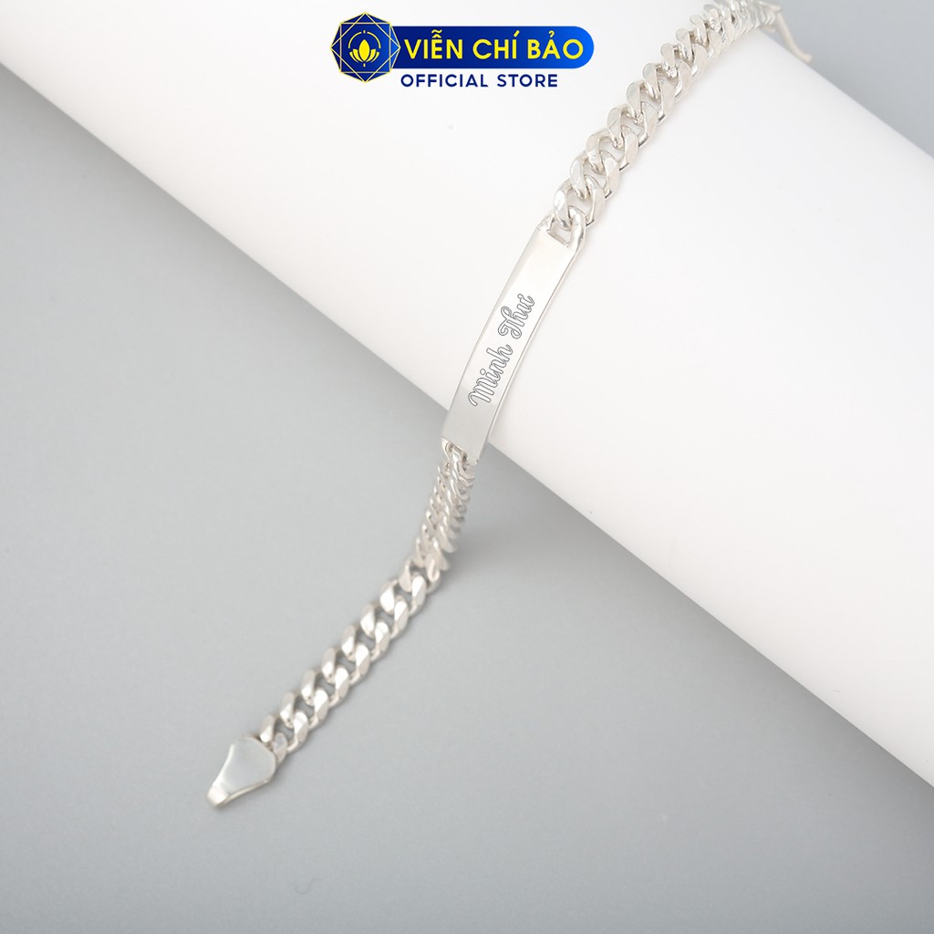 Lắc tay bạc đẹp basic khắc tên theo yêu cầu thời trang phụ kiện trang sức nữ Viễn Chí Bảo L400300