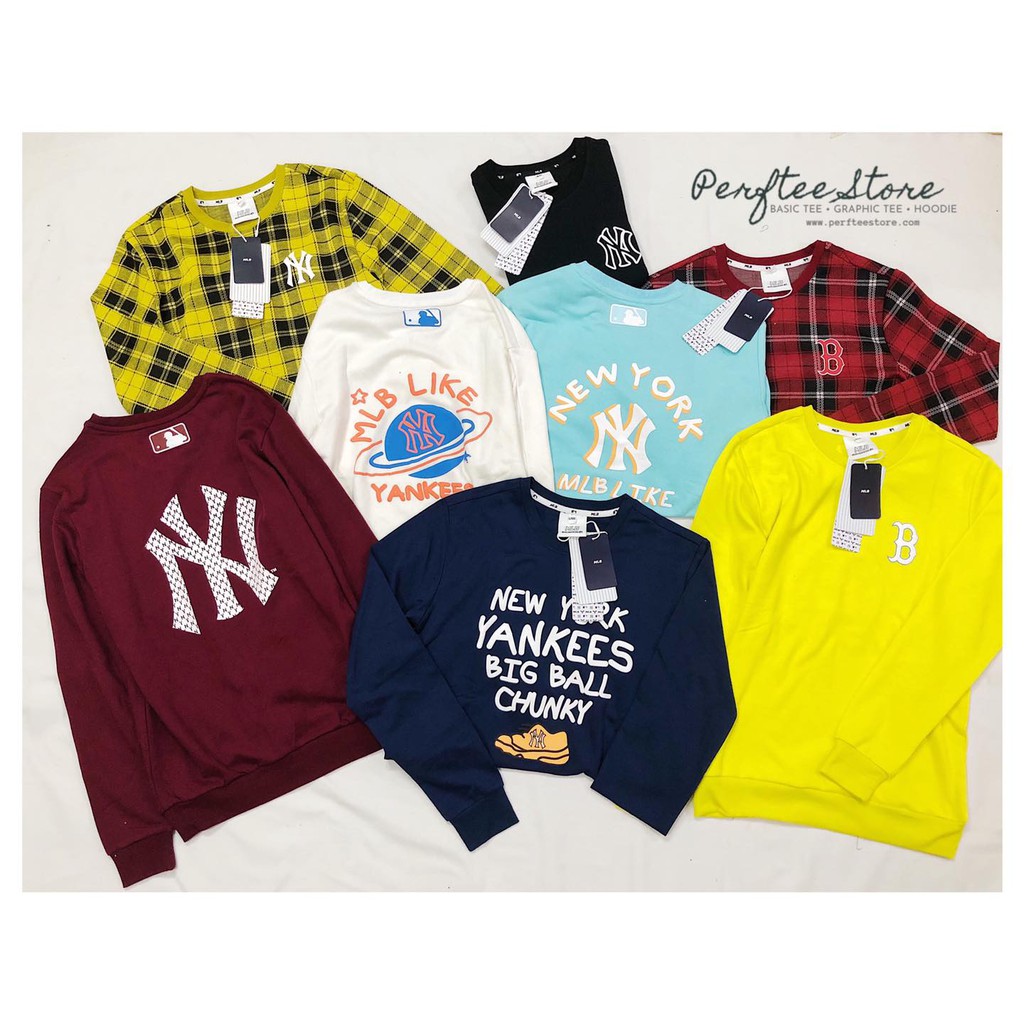 Áo Sweater New york yankees nỉ da cá
