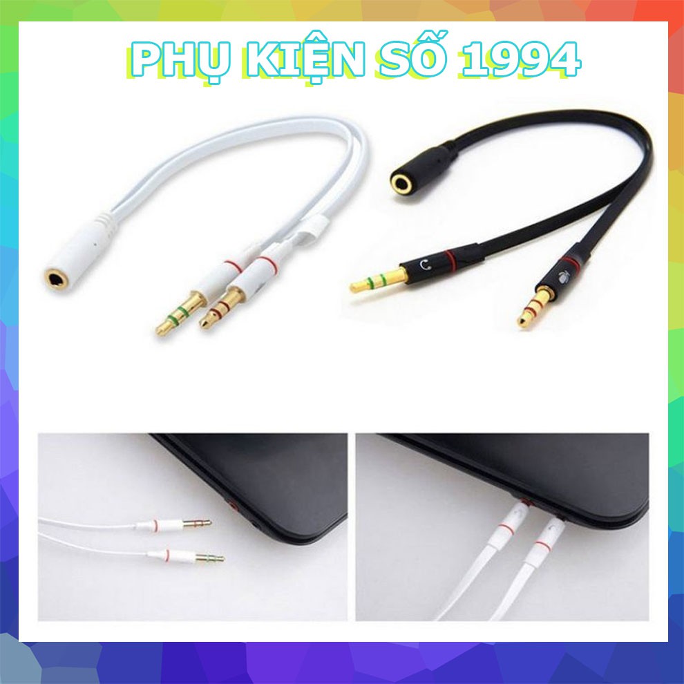 Cáp chia cổng jack 3.5mm ra jack tai nghe và jack micro cao cấp