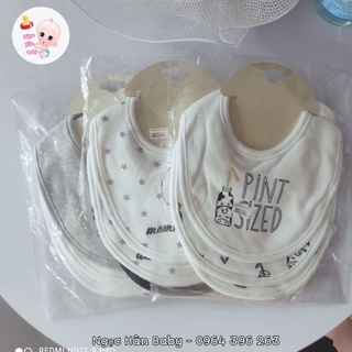 Set 3 yếm tròn Momcare cotton nỉ