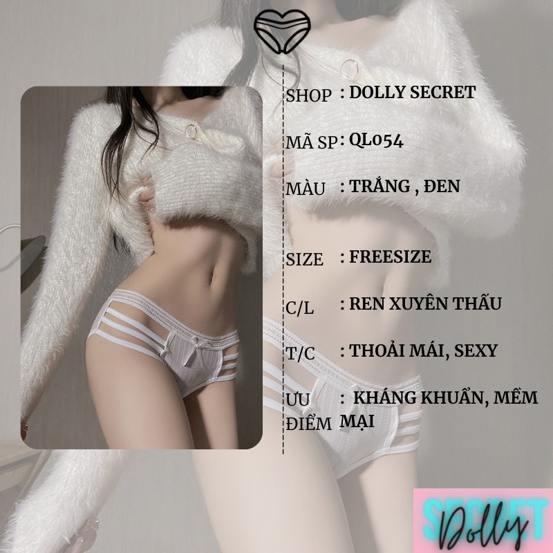 Quần lót sexy ren xuyên thấu gợi cảm quyến rũ đan dây trước hàng cao cấp hot nhất cho nữ DOLLY SECRET QL054 | BigBuy360 - bigbuy360.vn