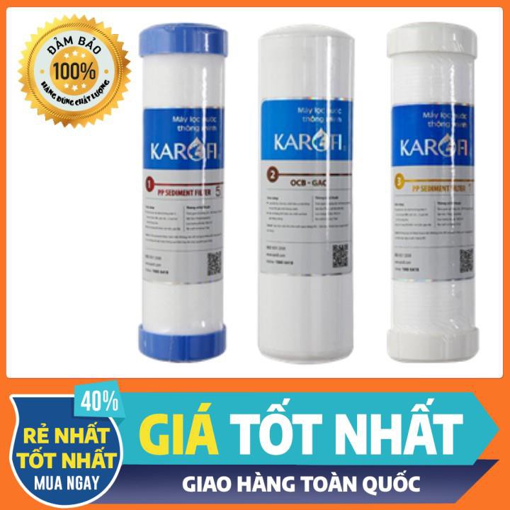 [Mã ELHA03 giảm 5% đơn 300K] Bộ 3 lõi lọc nước số 1,2,3 Karofi chính hãng