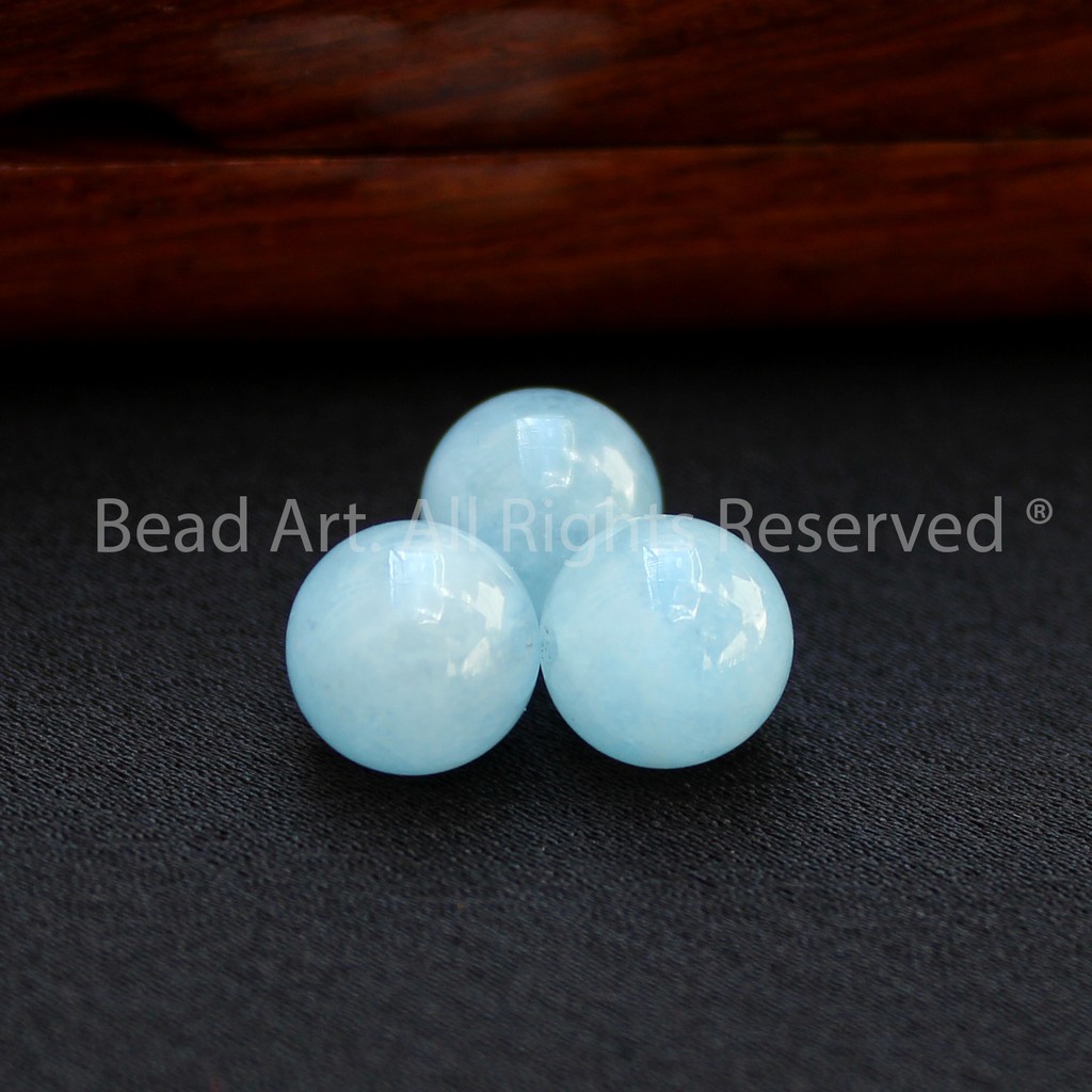 [1 Hạt] 8.5mm Aqua Hải Lam Ngoc Xanh Biển, Vòng Tay Phong Thuỷ (AAA), Hợp Mệnh Thuỷ, Mộc S44 - Bead Art