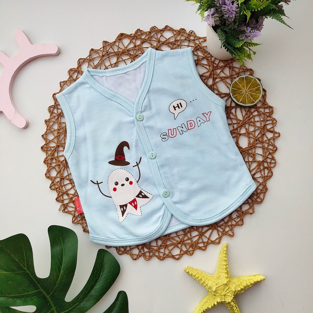 Áo gile cotton 2 lớp hè thu cho bé yêu