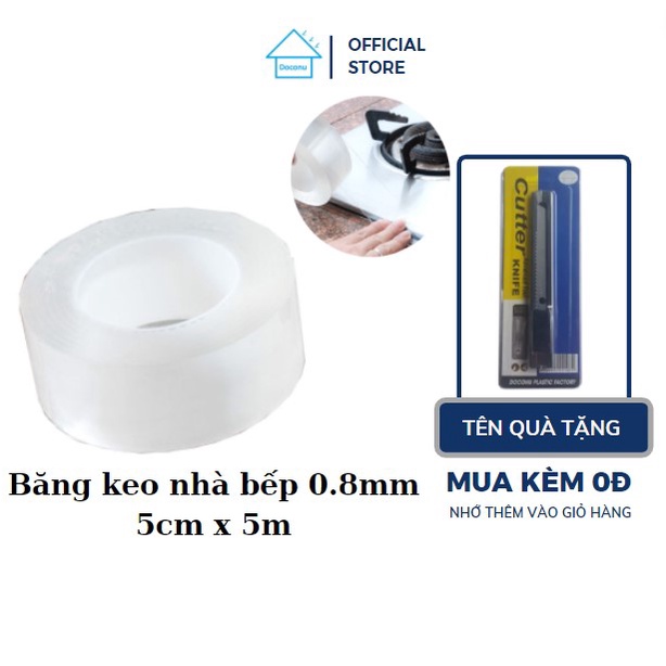 Băng keo 5cm x 5m chống nước đa năng siêu dính trong suốt DOCONU. [CAM KẾT BẢO HÀNH 1 ĐỔI 1]