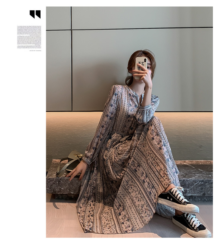 Đầm Voan Dài Tay Phong Cách Hàn Quốc Thanh Lịch Dành Cho Nữ