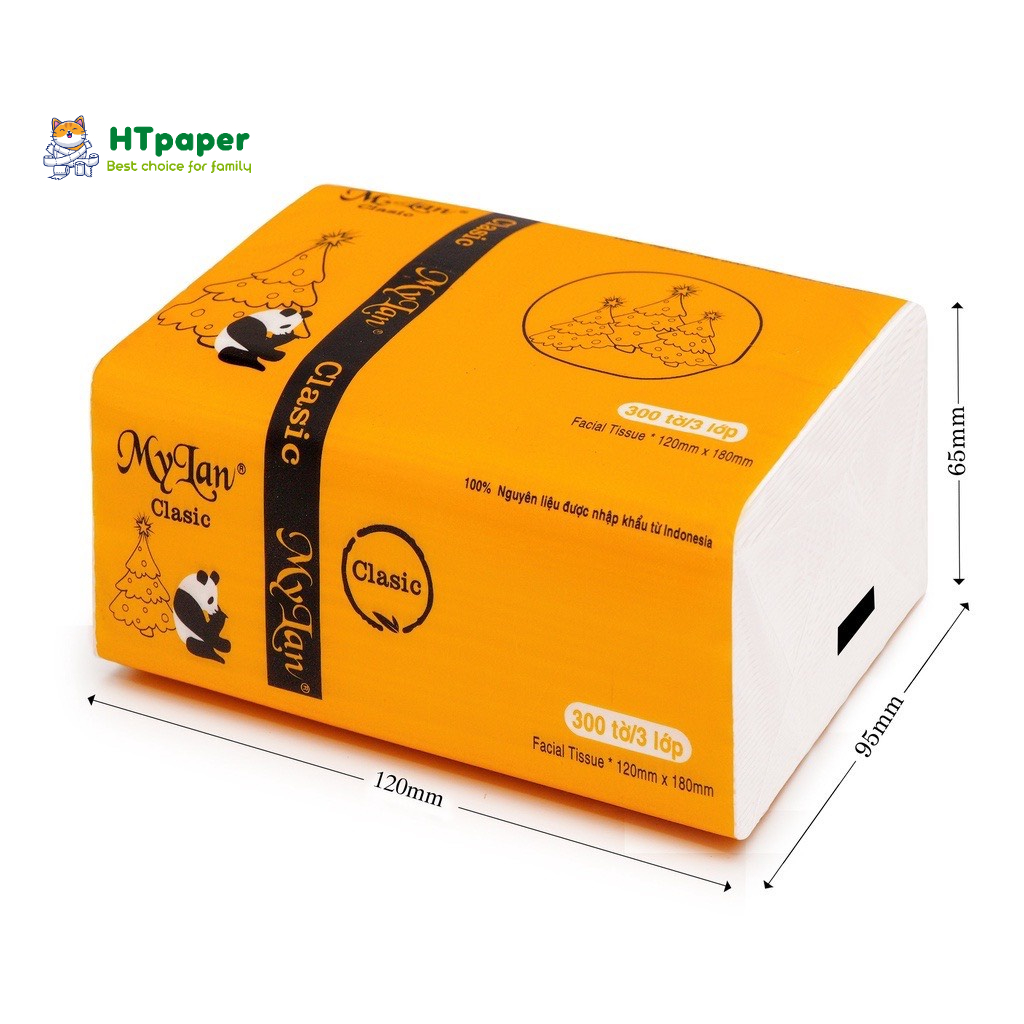 [HỎA TỐC]  Giấy ăn gấu trúc Mylan 3 lớp (100 tờ/gói) siêu dai mềm mịn - HTpaper