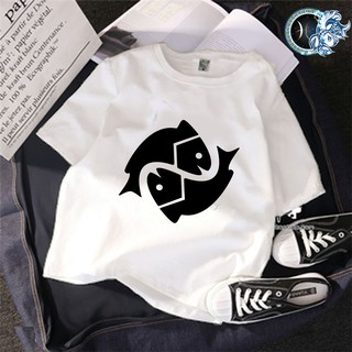 Áo thun Cotton Unisex - Cung Hoàng Đạo - Cung song Ngư - Biểu tượng song ngư màu đen