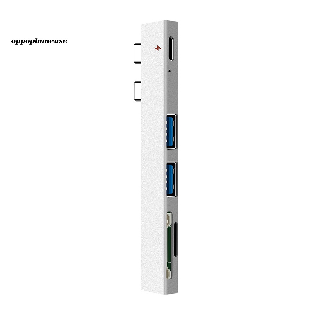 *DNPJ* Dual Type C Hub USB-C to USB 2.0 PD Charging TF Secure Digital Card Dock Adapter