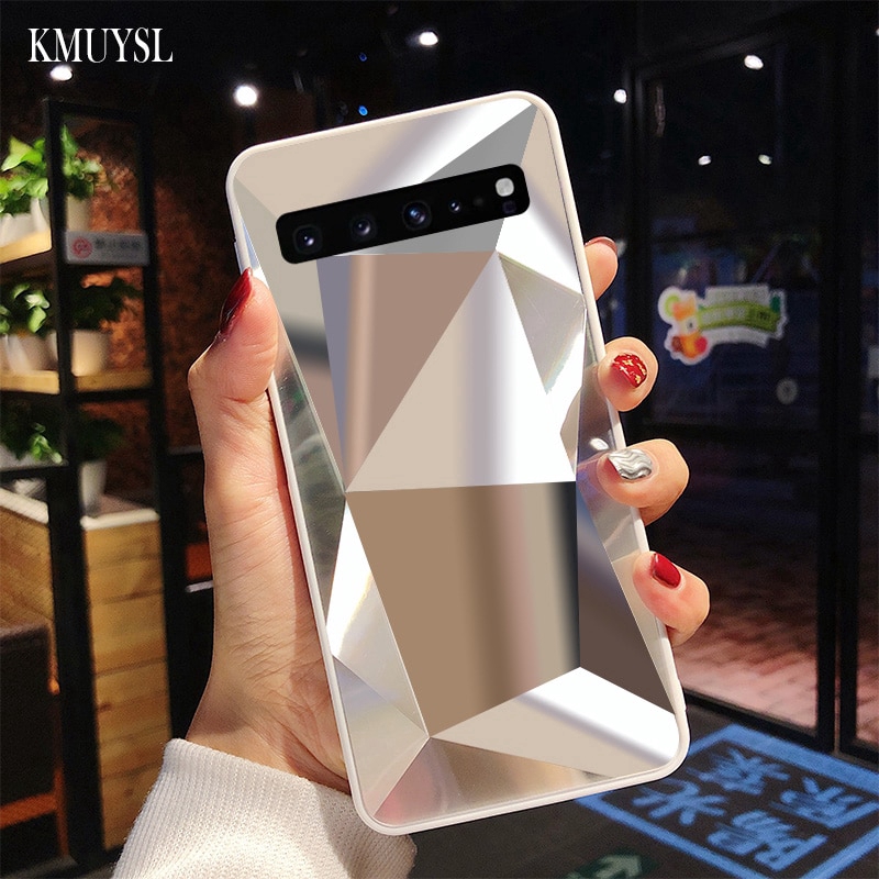 Ốp Điện Thoại Tráng Gương Họa Tiết Kim Cương 3D Sang Trọng Cho Samsung Galaxy S10 Plus S10 Lite S10+