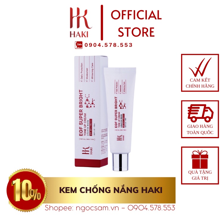 Kem Chống Nắng HAKI EGF Super Bright Tone Up Cream Bật Tông Sáng Da Xuất Sứ Hàn Quốc 50ml