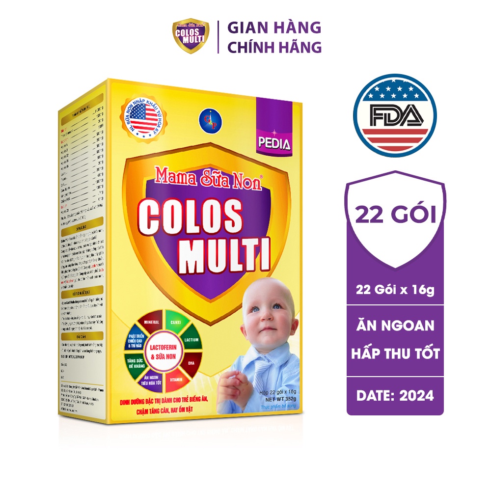 Sữa bột Colosmulti Pedia hộp 22 gói x 16g chuyên biệt hỗ trợ giúp bé ăn ngoan