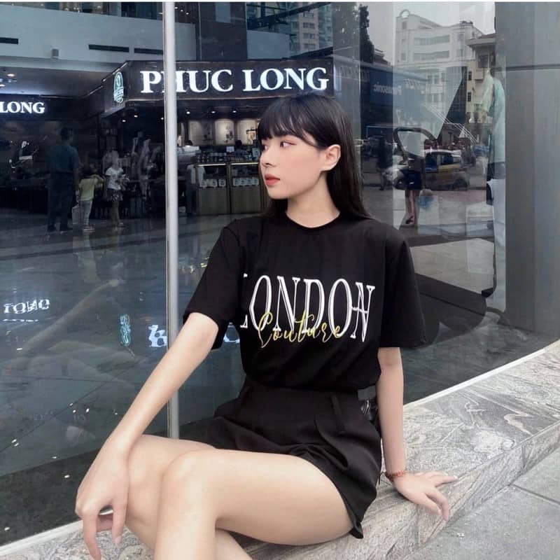 Áo Thun Tay Lỡ Unisex LONDON vải cotton màu ĐEN/TRẮNG 🦋/Nam nữ unisex/ JayStoree2