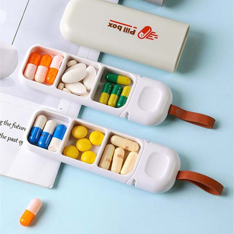 Hộp thuốc mini 3 ngăn thiết kế đơn giản du lịch tiện lợi