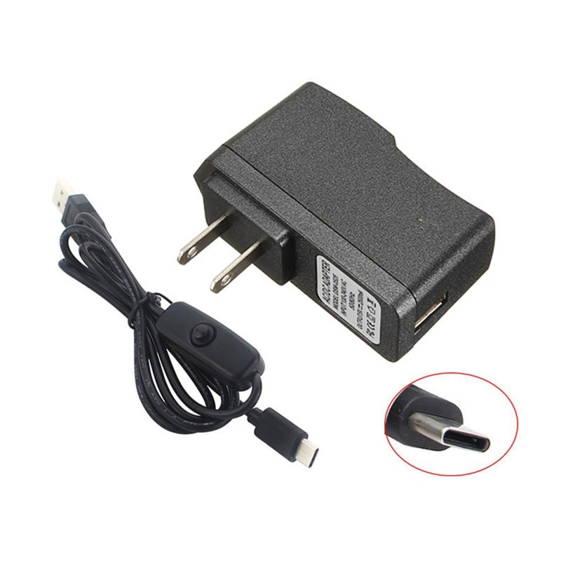Dây Cáp Sạc USB Loại C Cho Raspberry Pi 4 4B US / EU 5V 3A 3000mA