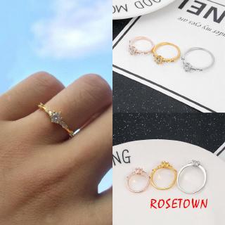 ❆❀✯14k Gold 7 Tiny Diamond Pieces of Exquisite Small Fresh Ladies Engagement Ring