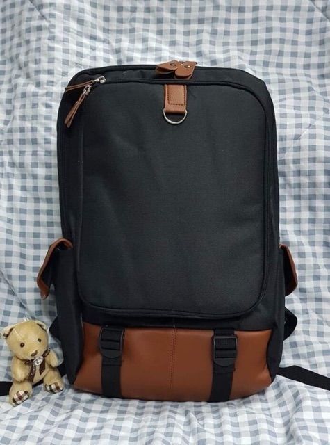 Balo nam laptop cá tính 2 quai nắp hôp thời trang Unisex -ba lô Haras BLTL073637