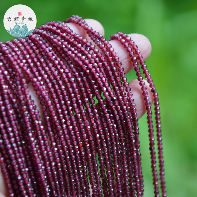 Chuỗi Hạt Đá Burgundy Garnet Tự Nhiên Dùng Làm Vòng Tay diy