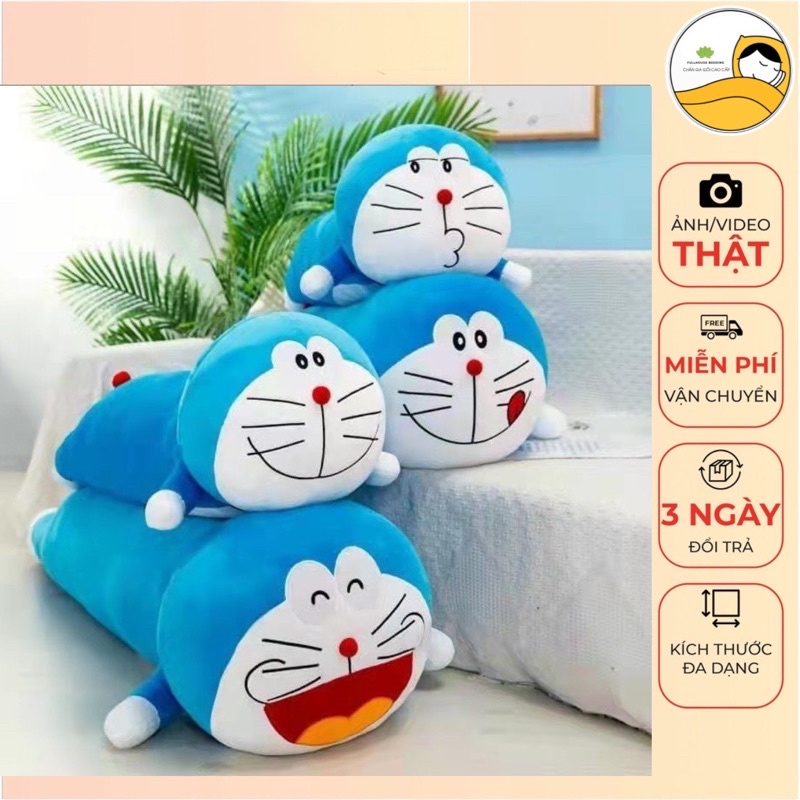 Gối Ôm Gấu Bông Doraemon Đáng Yêu Vải Nhung Co Dãn 4 Chiều Hàng Cao Cấp