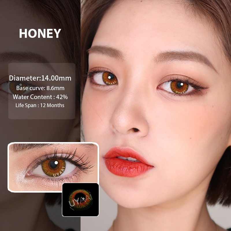 [Hàng mới về] Set 2 kính áp tròng 0 độ màu nâu tự nhiên
