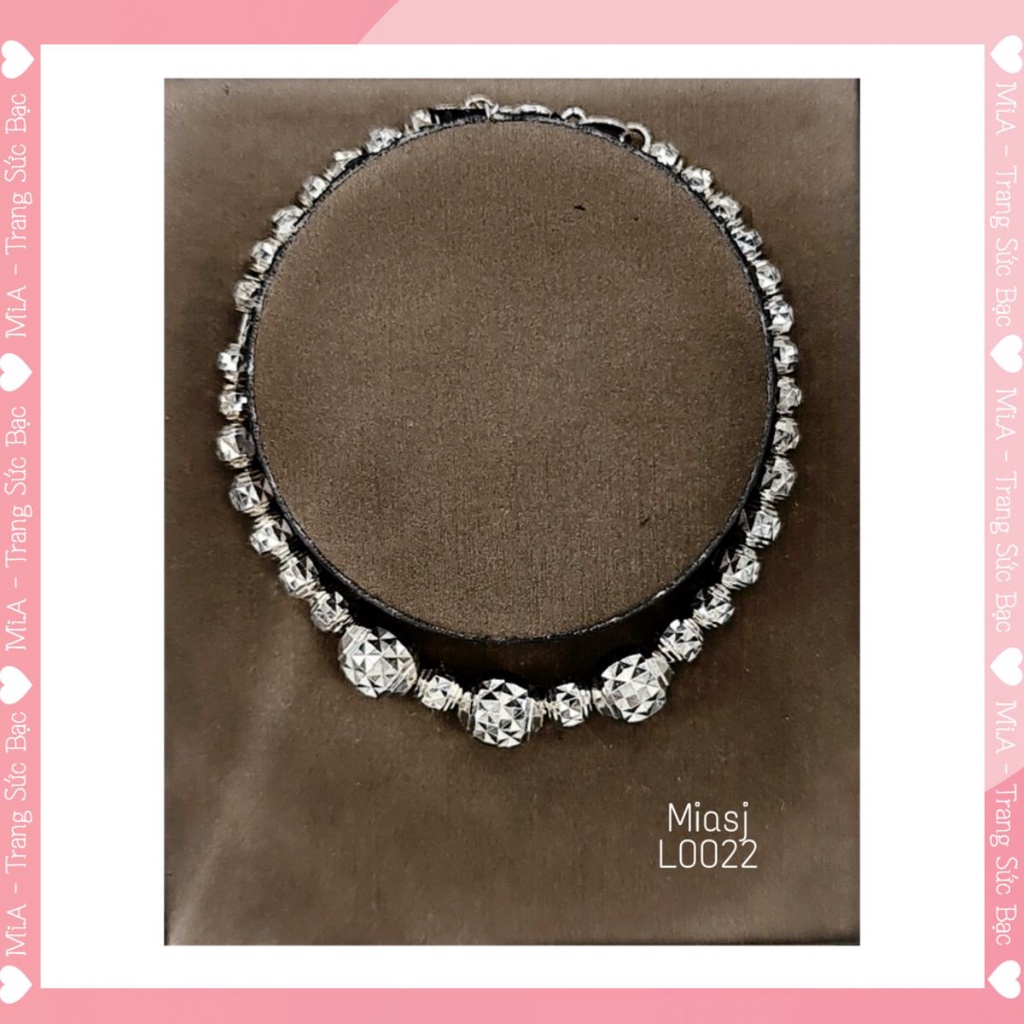 Lắc bi bụng bạc Ý Italy xi bach kim 18K cao cấp L0022 | Mi.A Trang sức bạc MiASJ