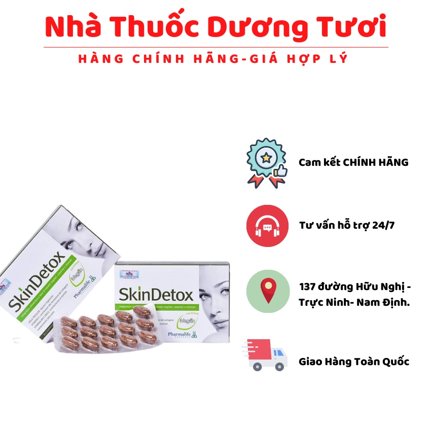 Viên uống thải độc và ngăn ngừa mụn ⚡ GIÁ SỐC ⚡ viên uống Pharmalife SkinDetox cung cấp độ ẩm, làm sạch da hiệu quả