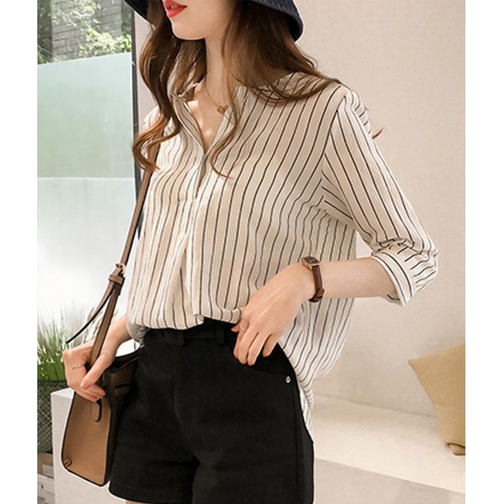 Áo sơ mi nữ tay lỡ, kiểu dáng đơn giản nhẹ nhàng S05