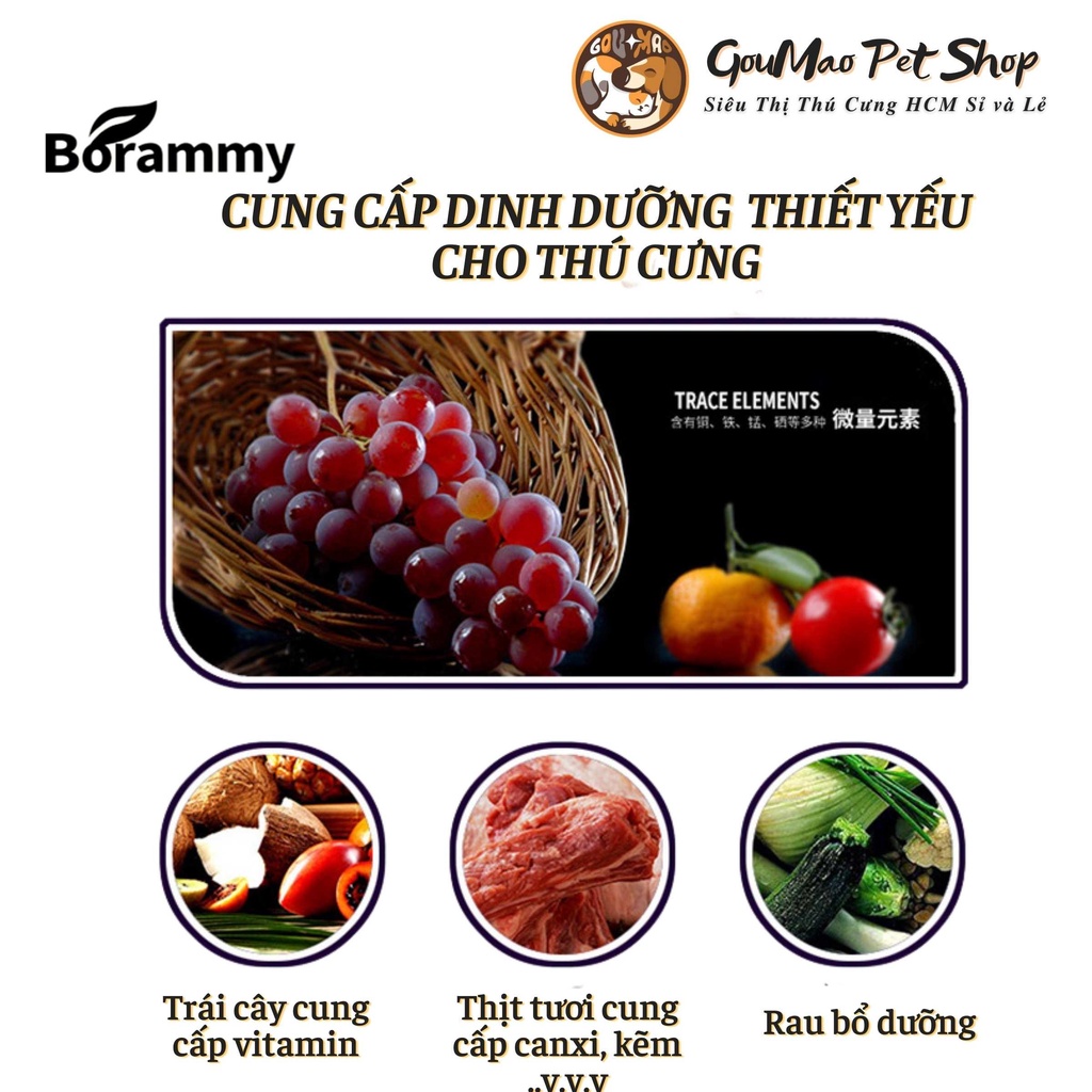 ( BÁN LẺ 1 VIÊN ) VIÊN BORAMMY BỔ TRỢ GAN, BỔ MÁU, TIÊU HÓA, LÔNG, CANXI - GOUMAO PET