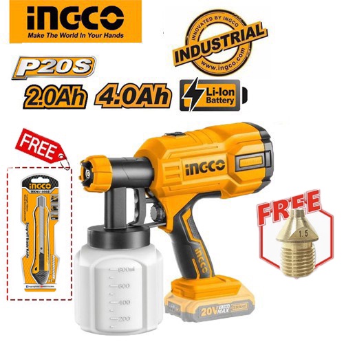 Máy phun sơn dùng pin 20V INGCO CSGLI2001/CSGLI2003