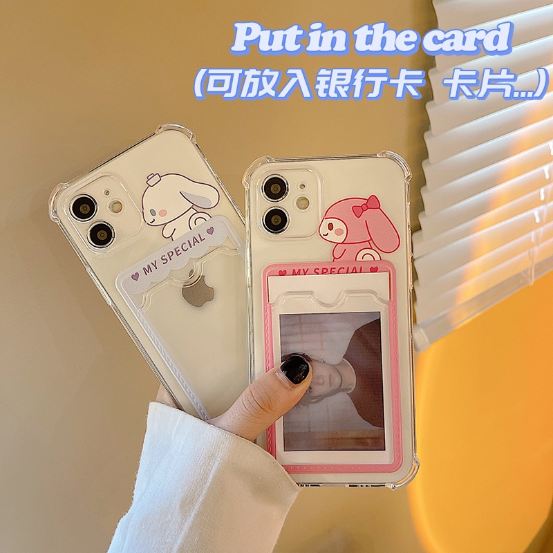 Ốp Điện Thoại Trong Suốt Họa Tiết Hoạt Hình Chú Thỏ Tai Dài Dễ Thương Cho iphone 12promax/13pro/11/xr/xs/max/6/7/8plus