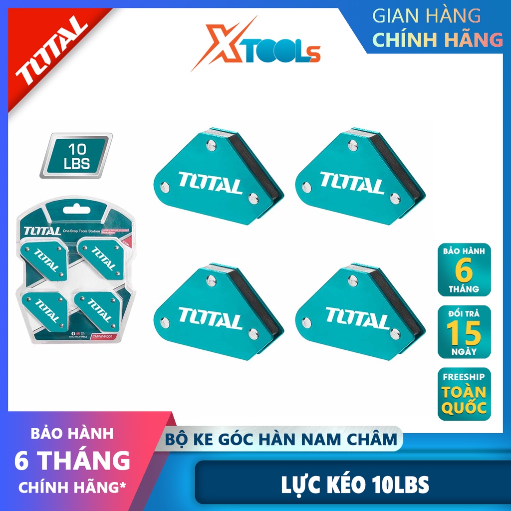 Bộ ke góc hàn nam châm 3 góc Total TAMWH4001| 4 nam châm mini 45 °, 90 °, 135 °, dùng chất liệu nam châm và thép [CHÍNH
